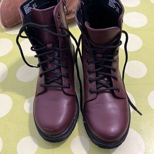 Maroon designer boots. Worn once, wrong size.